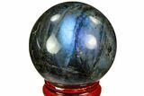 Flashy, Polished Labradorite Sphere - Great Color Play #105745-1